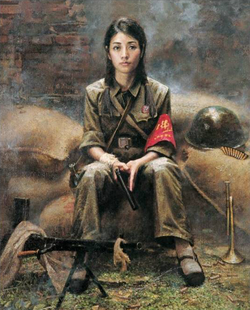 《女红卫兵》油画