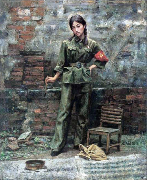《女红卫兵》油画