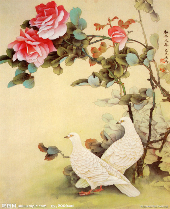 马鸣工笔花鸟画欣赏