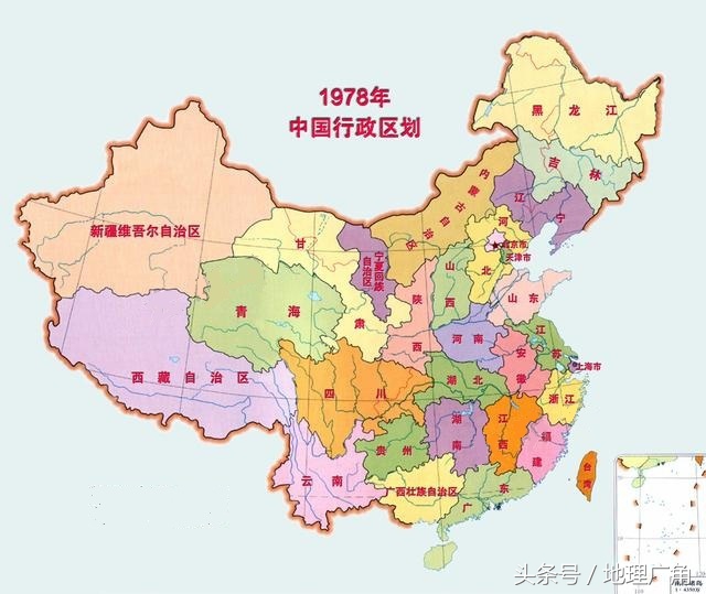 1978年的中国行政地图,1969年内蒙古的行政区划经历了巨大规模的变更