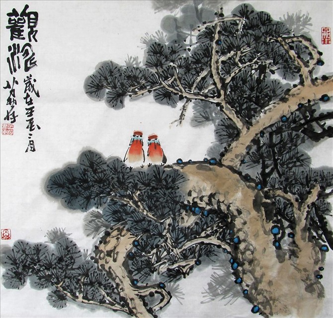 照片描述:转载自《蓝色街灯》的qq空间相册.国画家刘天明的作品.