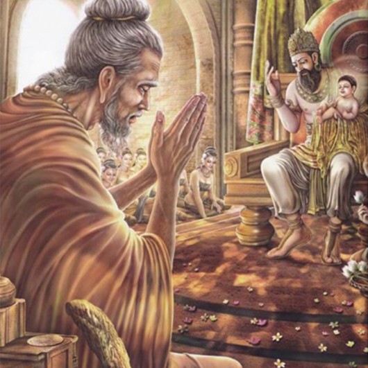 佛陀降生人间,佛陀的父亲净饭王非常疼爱自己的儿子.