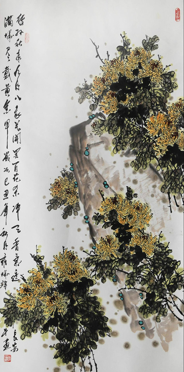 国画写意菊花精品100幅