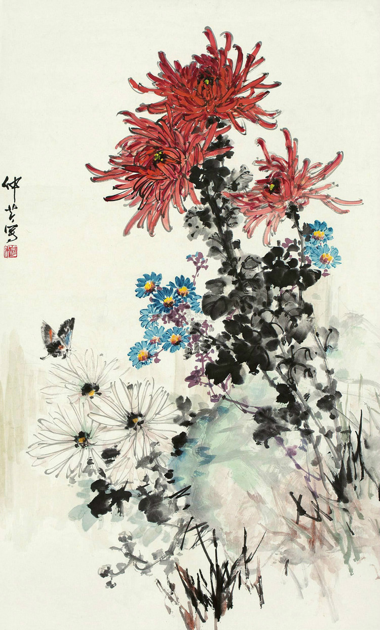 国画菊花小品写意作品图片