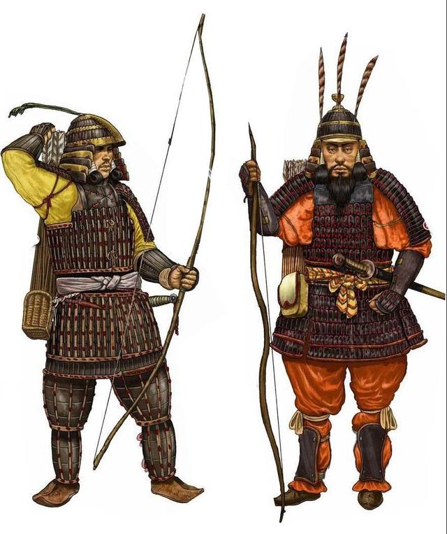唐朝时期的日本官军形象,这个时期武士阶层还没有出现,军队还是