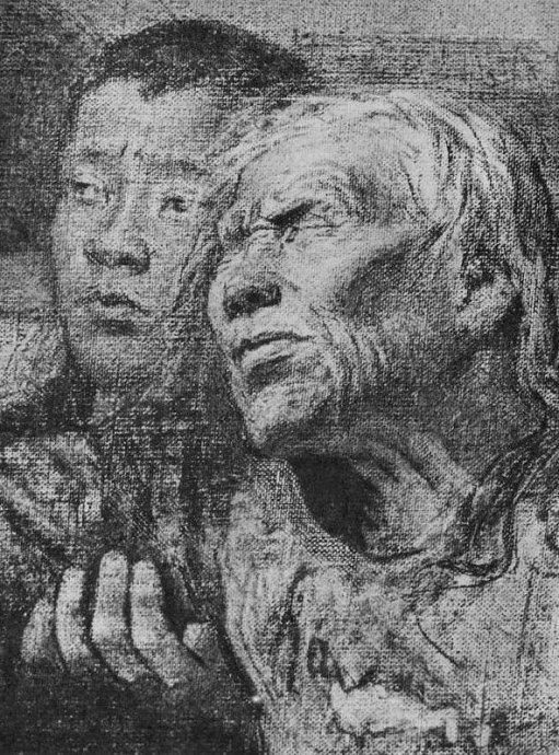 王式廓先生绘画作品欣赏(一):大型素描《血衣》