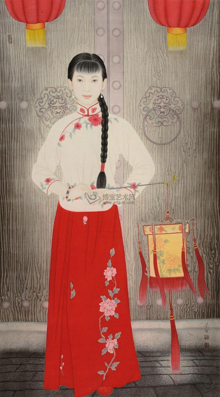 工笔人物画欣赏王桂香郭媛等画家作品