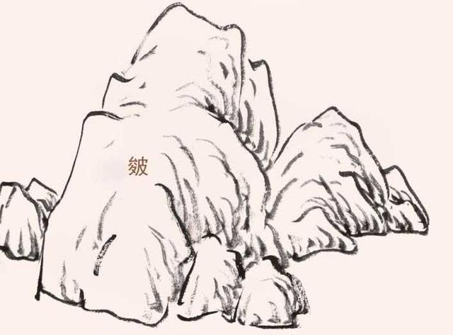 山石画法:『石分三面』画石包括勾,皴,擦,染,点,提6个步骤