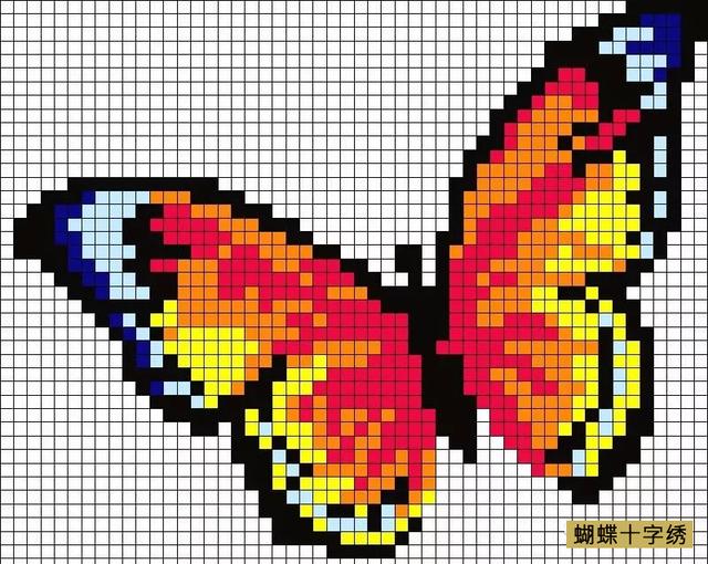35款蝴蝶十字绣图样蝴蝶美绣在哪儿都好看新手收藏练习