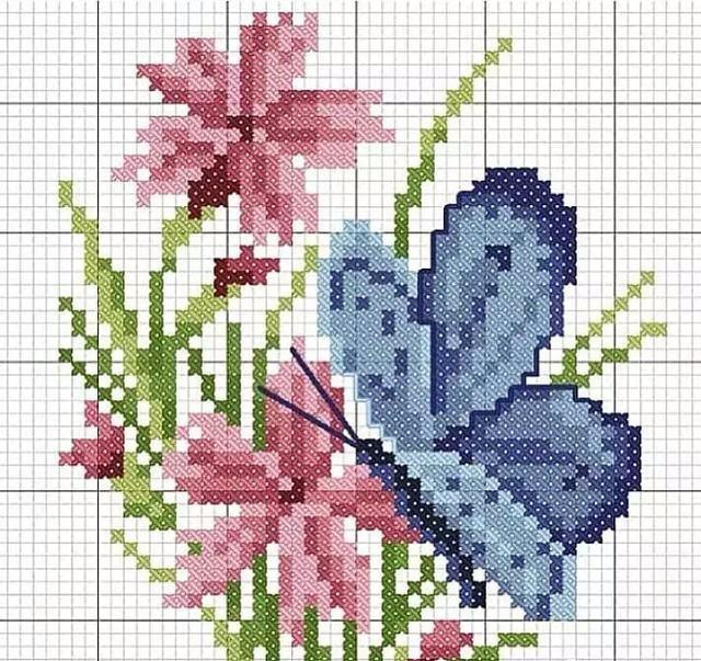 35款蝴蝶十字绣图样蝴蝶美绣在哪儿都好看新手收藏练习