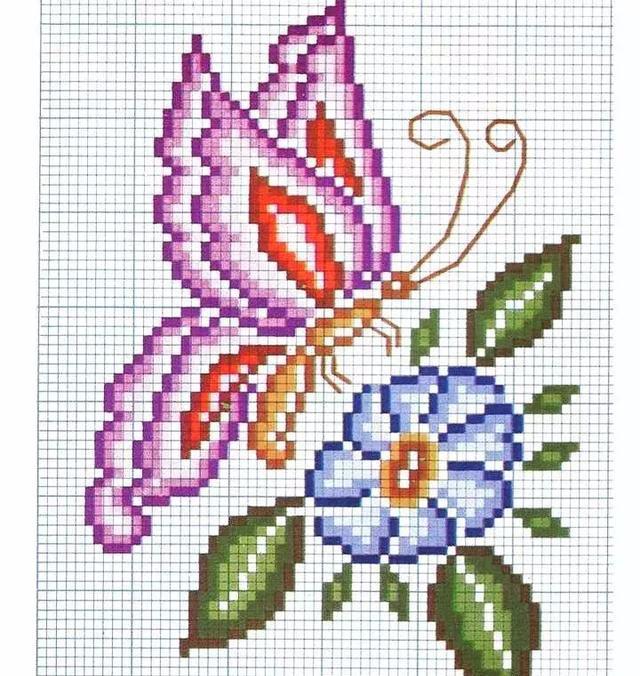 35款蝴蝶十字绣图样蝴蝶美绣在哪儿都好看新手收藏练习