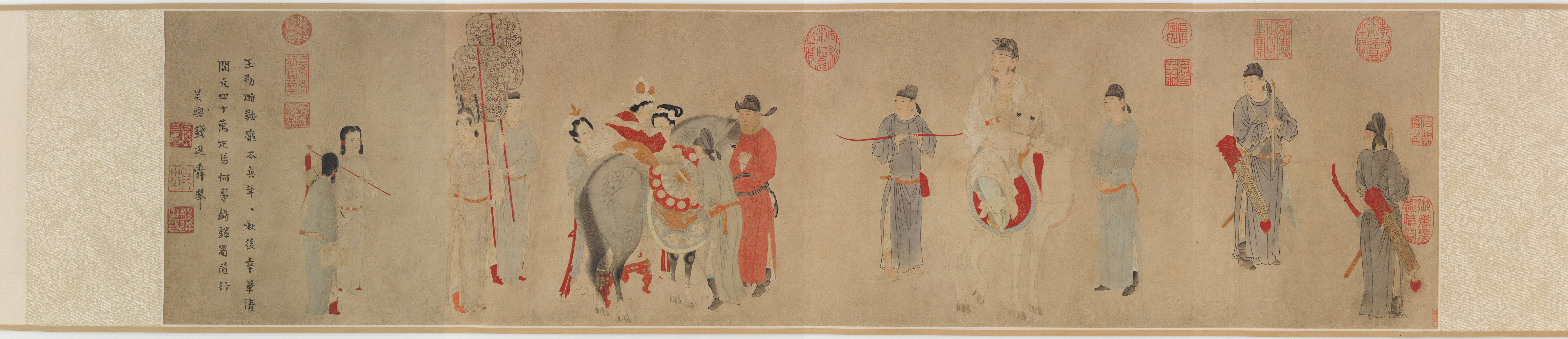 元钱选杨妃上马图卷美国弗利尔美术馆藏