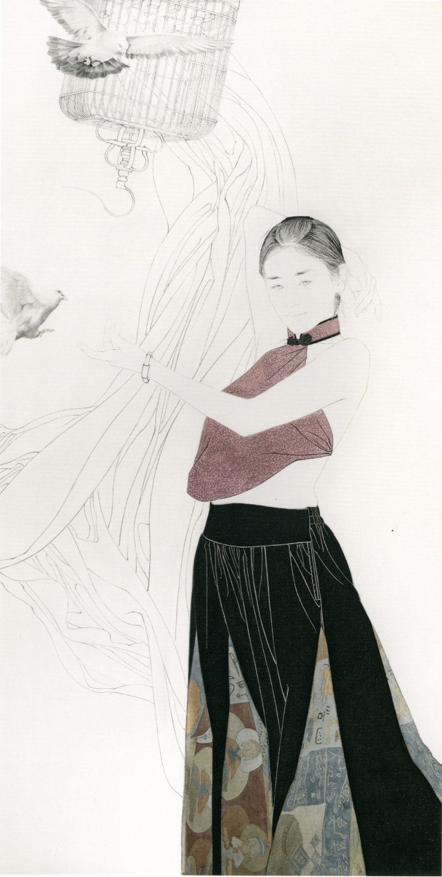 现代工笔人物舞动绘画步骤