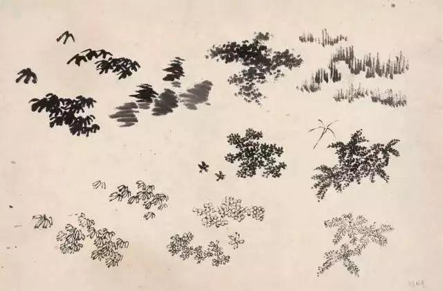 浙江老教授顾坤伯课徒稿山石树木画法