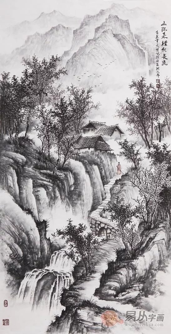 国画大师吴大恺山水画作品