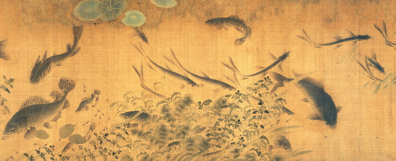 北宋刘窠落花游鱼图美国圣路易斯美术馆藏