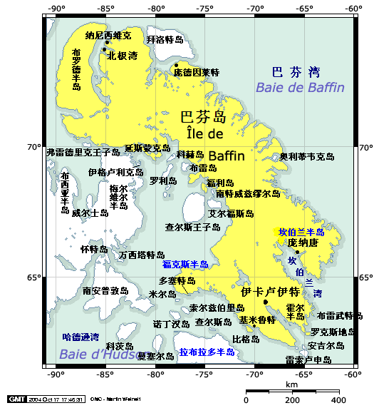 巴芬湾地图图片