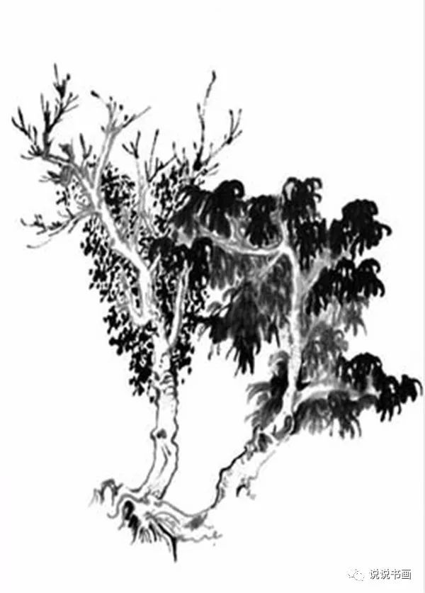 蟹爪法"山水画中树的画法-树的分枝山水画中树的画法-树的立干今天书