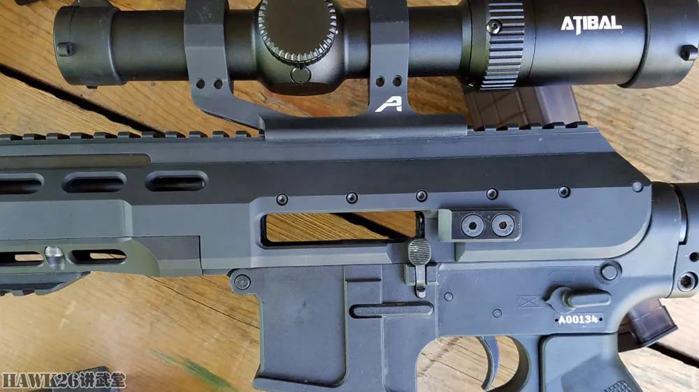 枪机有八个凸笋,一个粗壮的抓壳钩,两个弹性抛壳挺.