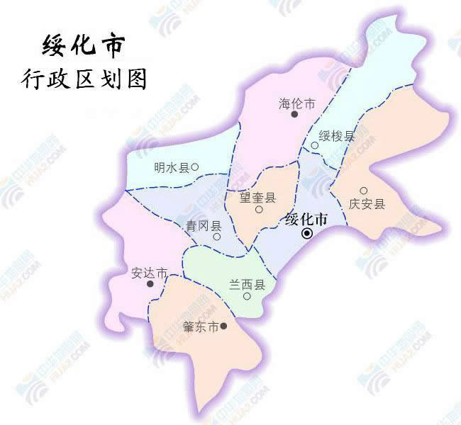 黑龙江省行政区划图