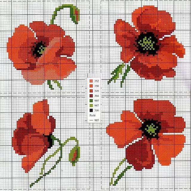 45款十字繡花朵圖樣太實用了花型都超美新手收藏練習