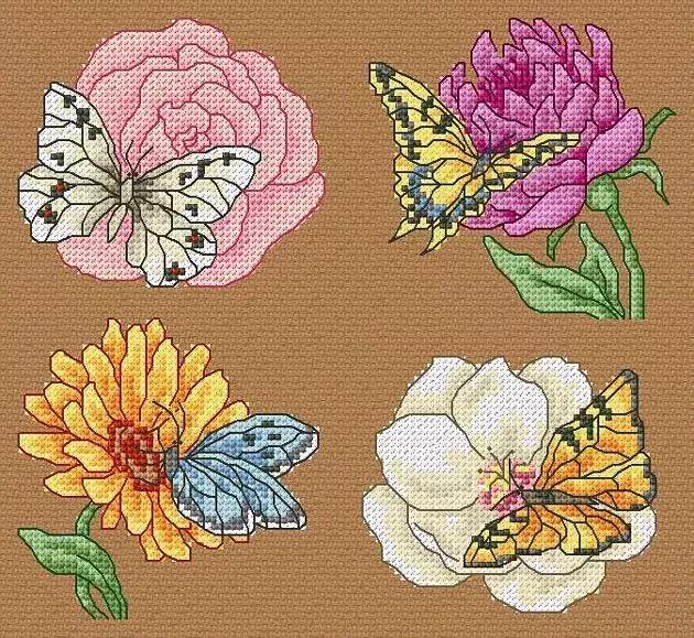 绣出来的作品也是非常的漂亮,下面一组45款美丽的花朵图案分享给大家