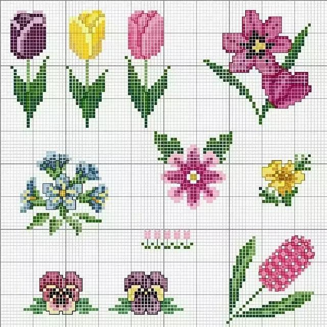 45款十字绣花朵图样太实用了花型都超美新手收藏练习