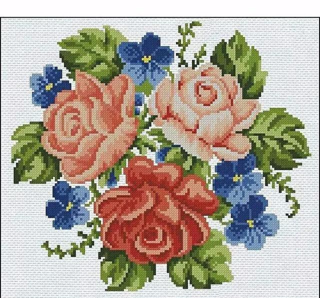 45款十字绣花朵图样太实用了花型都超美新手收藏练习