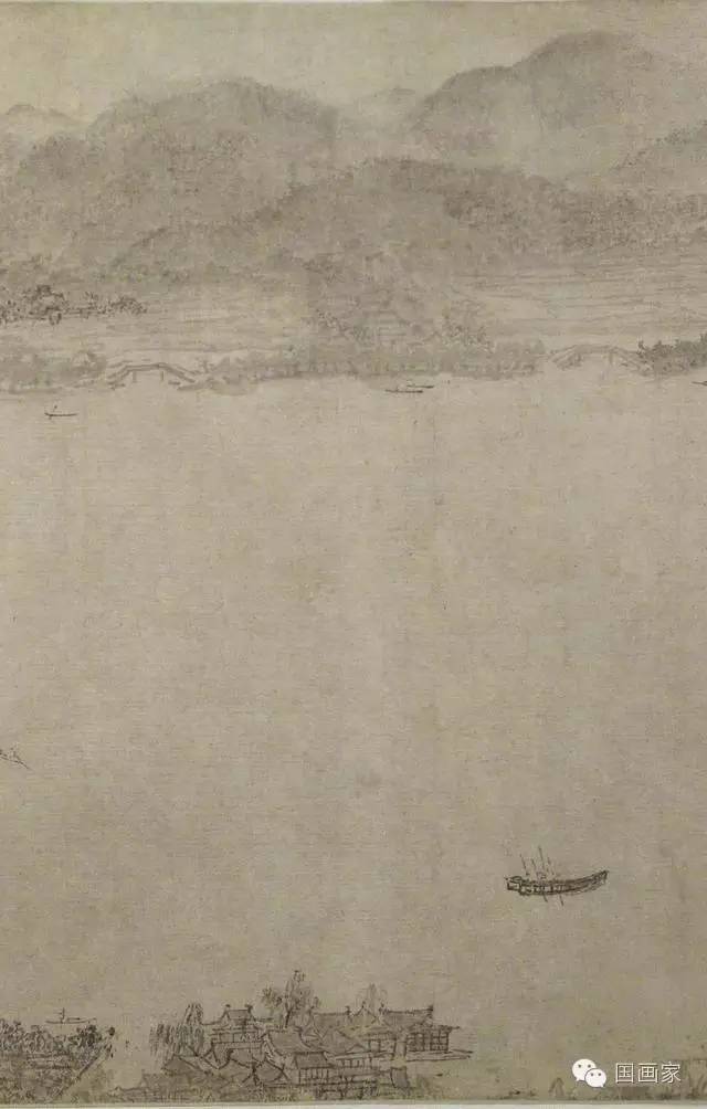 李嵩西湖图卷南宋李嵩绘西湖水墨画山水高清大图赏析