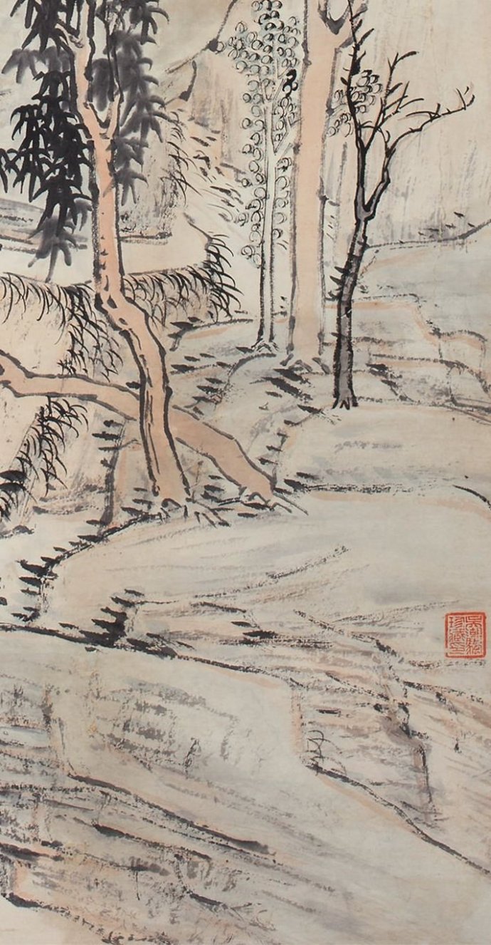 明汪之瑞层峦叠嶂图高清