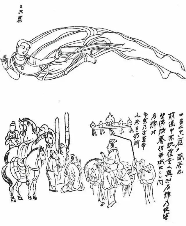 張大千臨摹敦煌壁畫珍貴白描手稿30幅