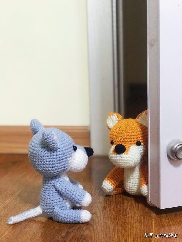 钩编玩偶汪汪汪毛线编织可爱小柴犬狗狗钩针教程来啦纯手工diy图解