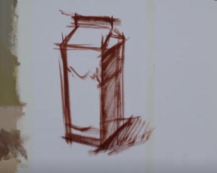 色彩静物牛奶盒单体的画法,图片演示怎么画步骤