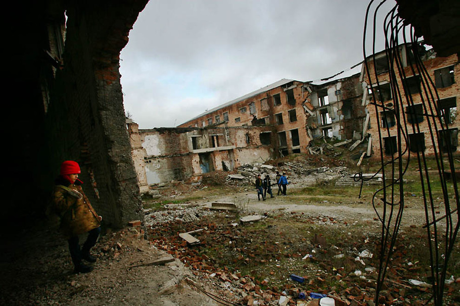 车臣战争废墟图片