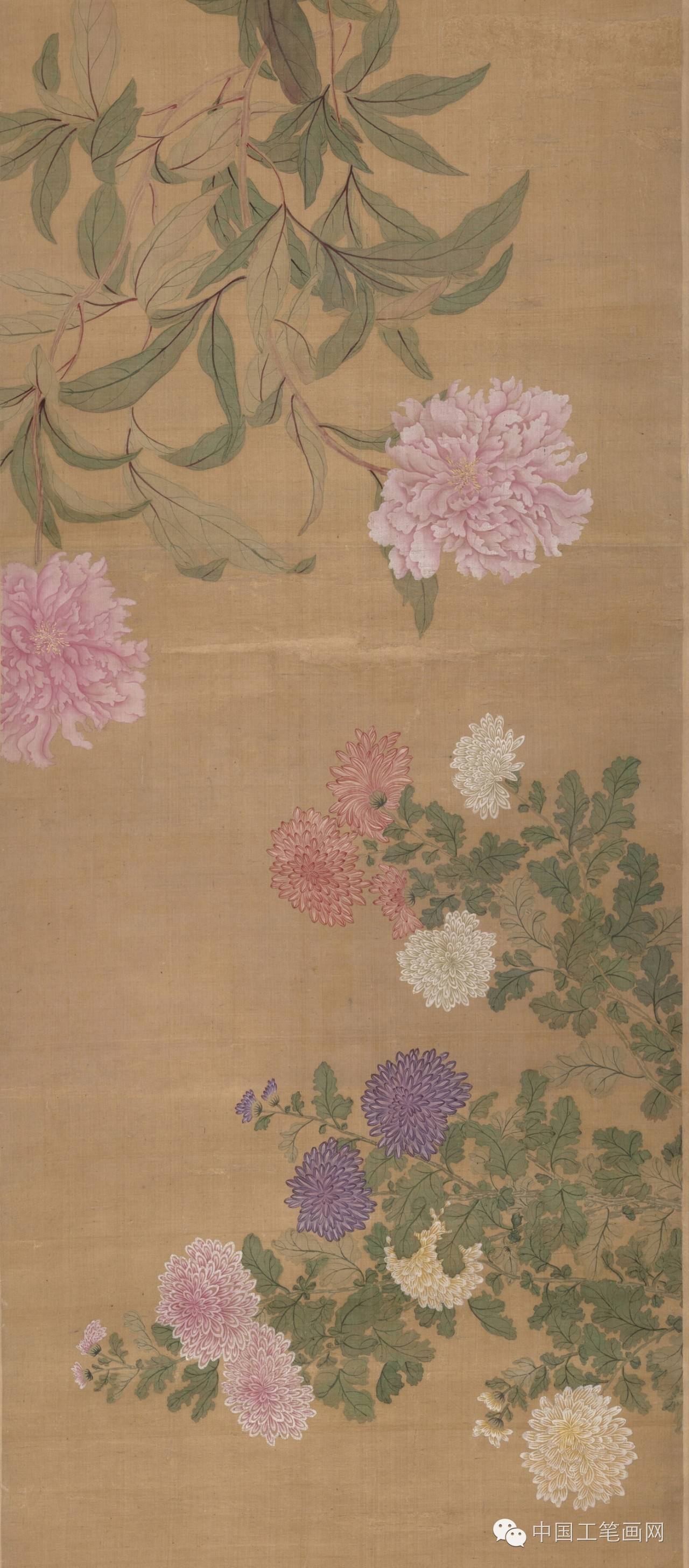 清恽寿平没骨画精品百花图卷高清欣赏