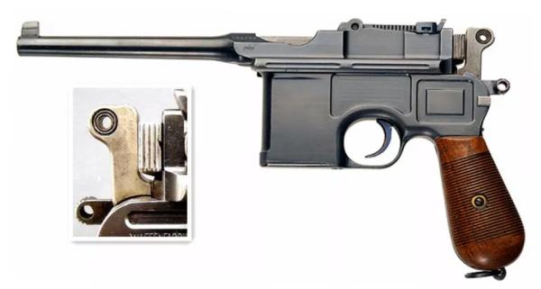 图15 毛瑟手枪在1905年后普遍采用的小环形机锤这是毛瑟手枪1905年