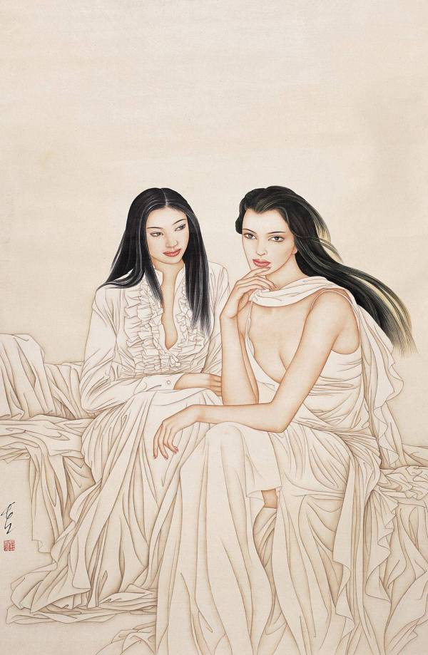 冯长江工笔人物画二