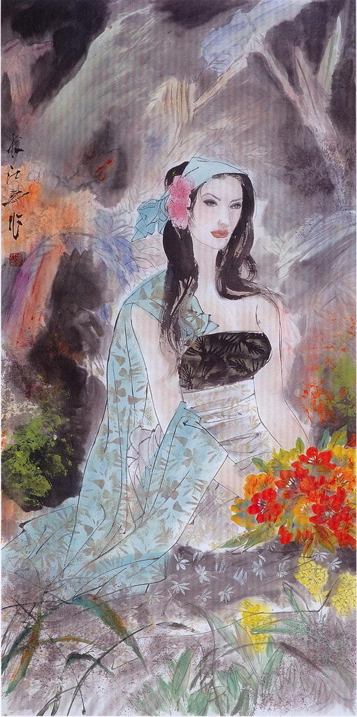 冯长江工笔人物画二