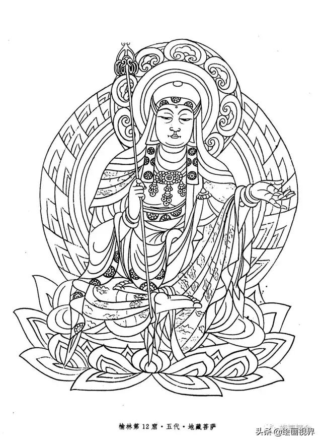 白描佛像不会画教你常见50种佛像线稿画法简单易学快来临摹