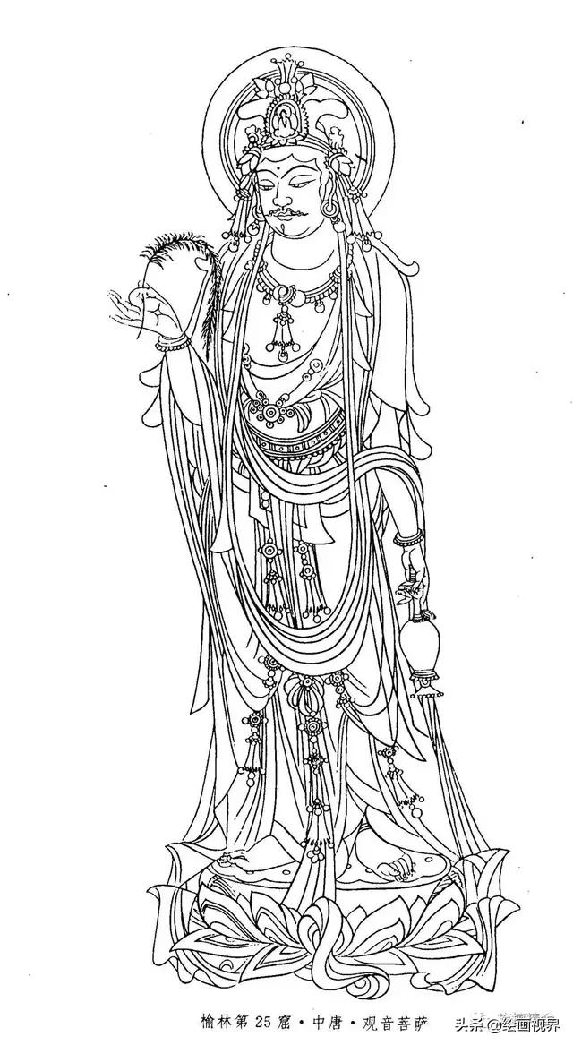 教你常见50种佛像线稿画法,简单易学,快来临摹