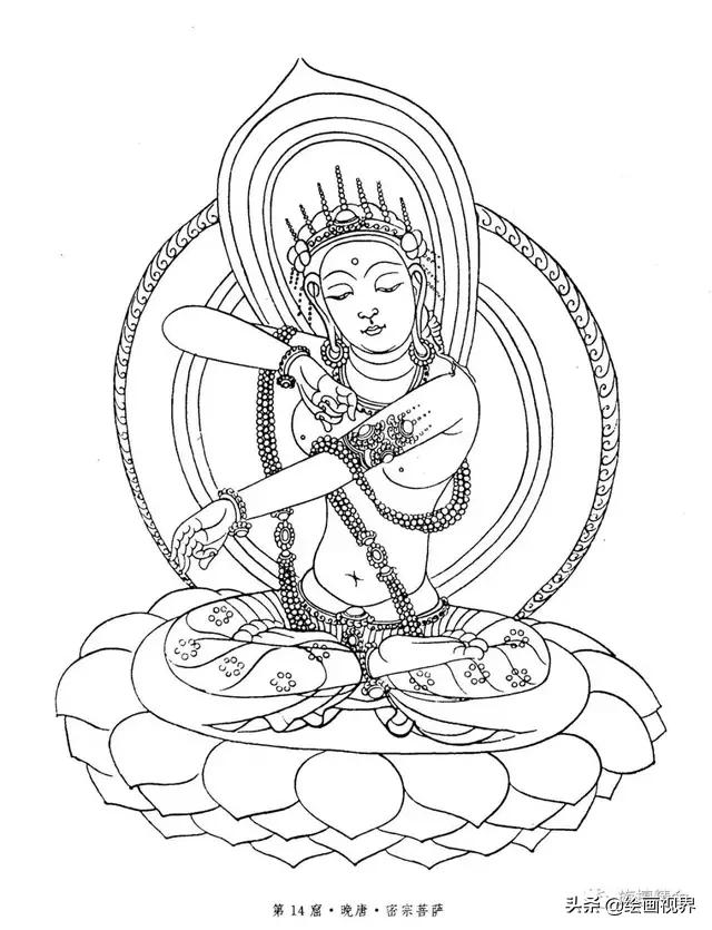 教你常见50种佛像线稿画法,简单易学,快来临摹