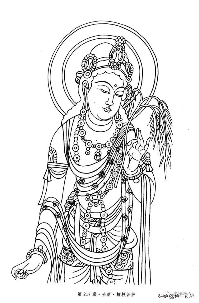 今天给大家分享一组高清佛像白描线稿,收藏起里留着有时间临摹学习,画