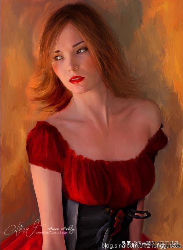 一组国外素描绘画肖像人物图