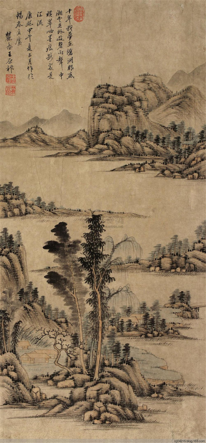 王原祁 (1642-1715)是王时敏之孙,从小摹习宋元名家真迹,一生拜倒在