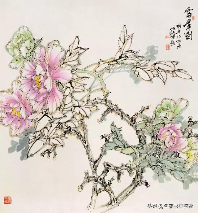 工笔勾线牡丹,太美了