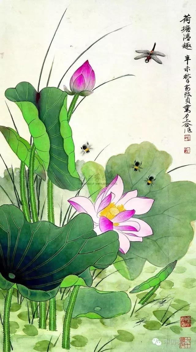 工笔画荷花值得欣赏感谢分享转发
