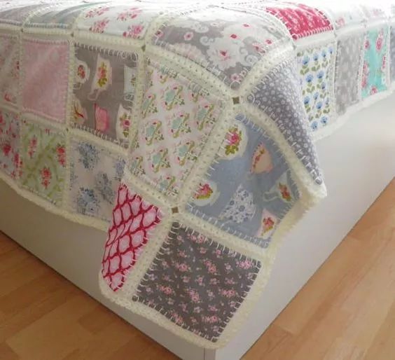 碎布头旧床单先别急着扔,毛线这样一连,好用还好看