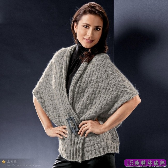上下针编织的漂亮披肩款式图片图解棒针编织图解