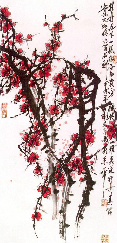 国画家冯训文写意花鸟作品1