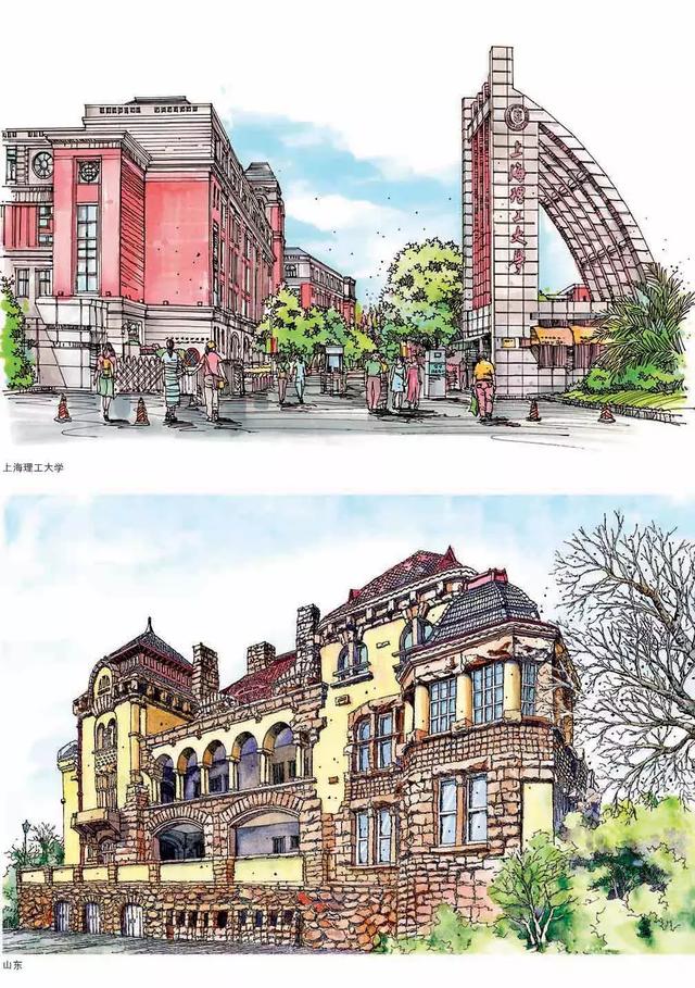 笔笔起意透析建筑钢笔画淡彩绘画技法
